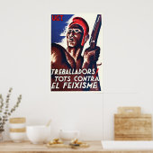 Spanish Civil War Poster UGT Workers! Fight ポスター (キッチン)