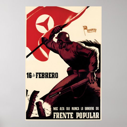 Spanish Civil War Propaganda Poster The flag of ポスター (正面)