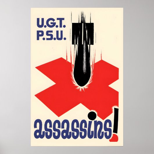 Spanish Civil War Propaganda Poster UGT PSU ポスター (正面)