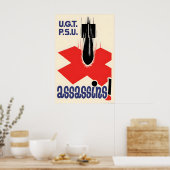 Spanish Civil War Propaganda Poster UGT PSU ポスター (キッチン)
