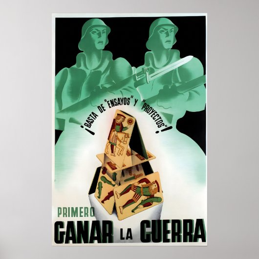 Spanish Civil War Propaganda Poster Win first ポスター (正面)