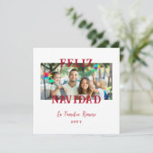 Spanish Classic Red Merry Christmas Photo シーズンカード (スタンド正面)