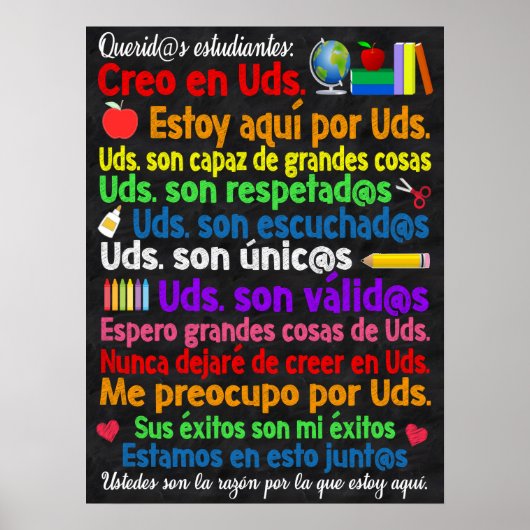 Spanish Classroom Poster ポスター (正面)