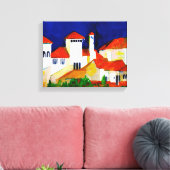 Spanish Colonial Revival 14"x11" wrapped キャンバスプリント (インサイチュ (リビング))