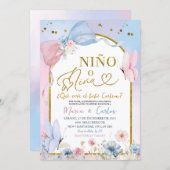 Spanish Coquette Blush Nino o Nina Gender Reveal 招待状 (正面/裏面)