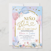 Spanish Coquette Blush Nino o Nina Gender Reveal 招待状 (正面)