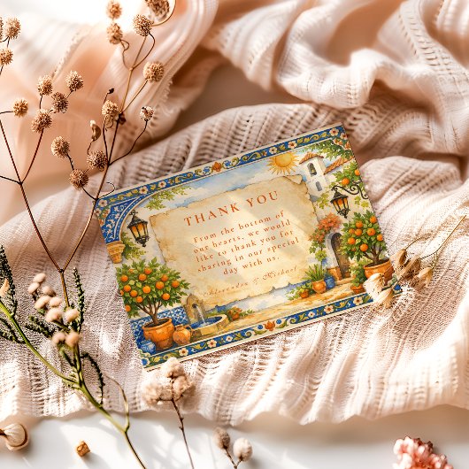 Spanish Courtyard Romance Wedding サンキューカード