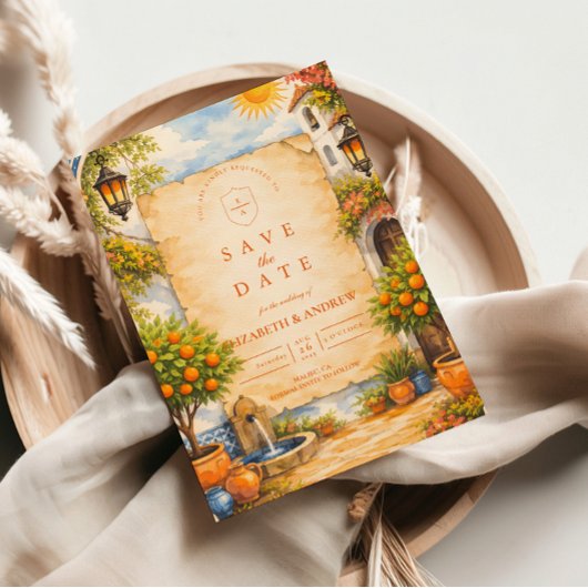 Spanish Courtyard Romance Wedding セーブザデート