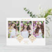 Spanish Cute Luxurious Flourish Gold Ornament 招待状 (スタンド正面)