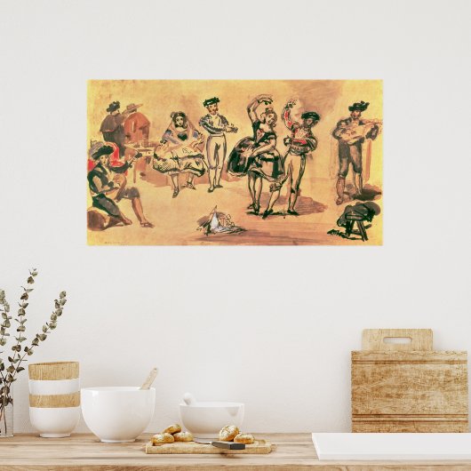 Spanish Dancers, 1862 ポスター (キッチン)