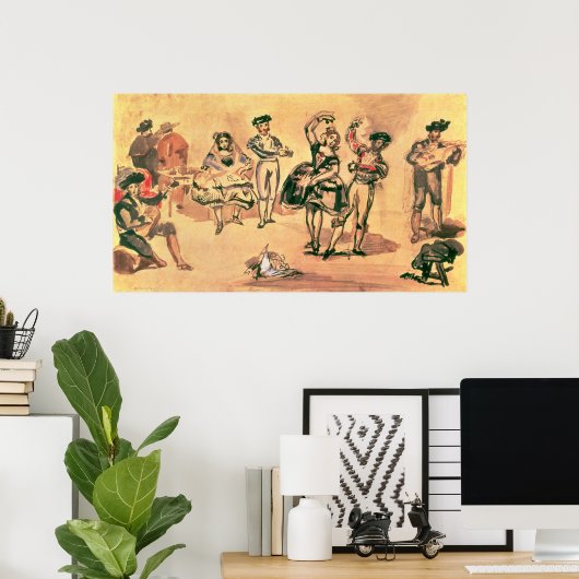 Spanish Dancers, 1862 ポスター (ホームオフィス)