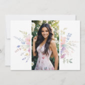 Spanish Delicate Spring Quinceañera Soft Floral 招待状 (裏面)