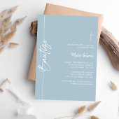 Spanish Dusty Blue invitaciones de bautizo Nino 招待状