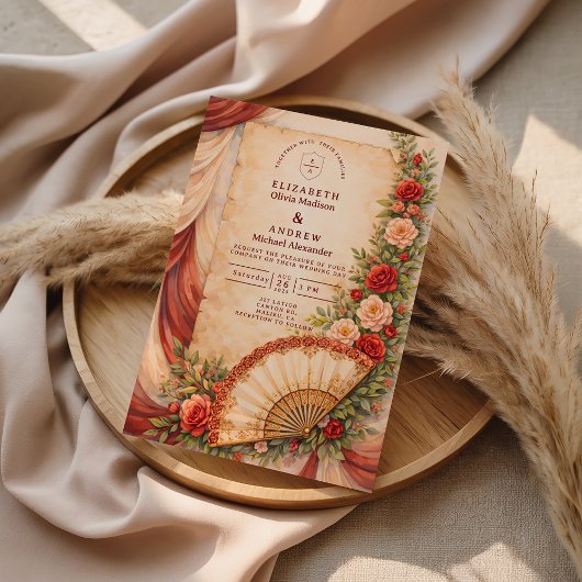 Spanish Fan Romance Wedding 招待状