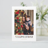 Spanish Feliz Navidad Modern Calligraphy Photo (スタンド正面)