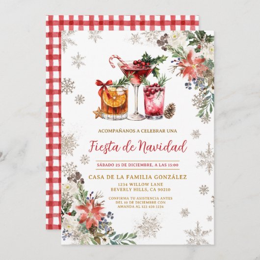 Spanish Fiesta de Navidad Christmas  招待状 (正面/裏面)