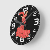 Spanish Flamenco Dancer with Fan ラウンド壁時計 (傾斜)