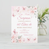 Spanish Floral Fiesta Sorpresa 60 Años Birthday 招待状 (スタンド正面)