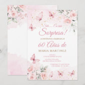 Spanish Floral Fiesta Sorpresa 60 Años Birthday 招待状 (正面/裏面)