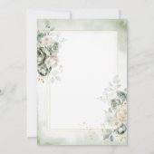 Spanish Green Floral Sorpresa 60 Años Birthday 招待状 (裏面)