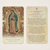 Spanish Guadalupe Funeral Sympathy Prayer Card (正面&裏面)