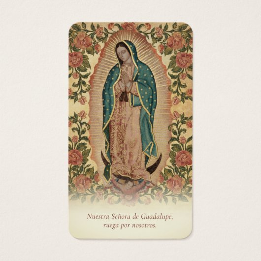 Spanish Guadalupe Funeral Sympathy Prayer Card (正面)