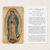Spanish Guadalupe In Loving Memory Prayer Card (正面&裏面)