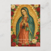 Spanish Guadalupe Photo Funeral Prayer  Holy Card 案内状 (正面)