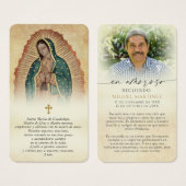 Spanish Guadalupe Prayer Memorial Photo Cards (正面&裏面)