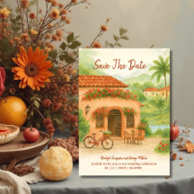 Spanish Hacienda Destination wedding Save the Date