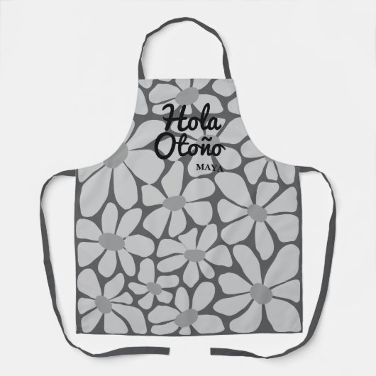Spanish Hello Autumn Fall Vibes Personalize エプロン (正面)