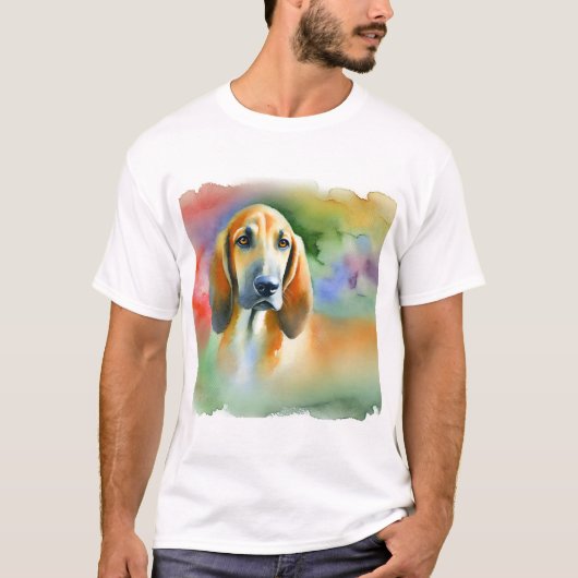 Spanish Hound 060924AREF143 - Watercolor Tシャツ (正面)