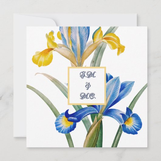 Spanish iris by Pierre-Joseph Redouté  招待状 (裏面)