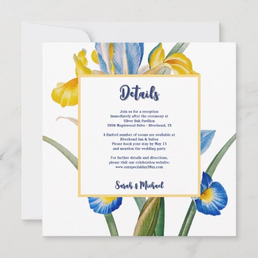 Spanish iris by Pierre-Joseph Redouté  招待状 (正面)