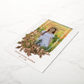 Spanish Luxury Trend Floral Primera Comunión Photo 箔招待状 (回転した状態)