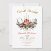 Spanish Mexican Cena De Navidad Christmas Dinner 招待状 (正面)