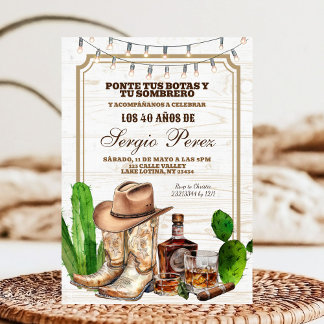 Spanish Mexican Cowboy Adult Man 招待状