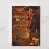 Spanish Mexican Cowboy Adult Man Birthday Party 招待状 (正面)