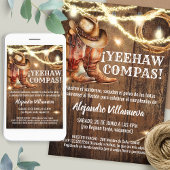 Spanish Mexican Cowboy Cumpleaños Vaquero 招待状