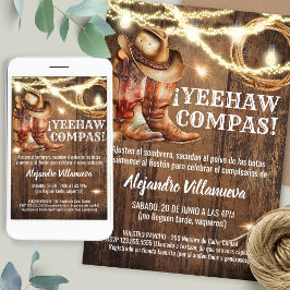 Spanish Mexican Cowboy Cumpleaños Vaquero 招待状
