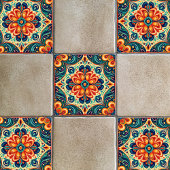 Spanish Mexican Modern Fusion Floral タイル