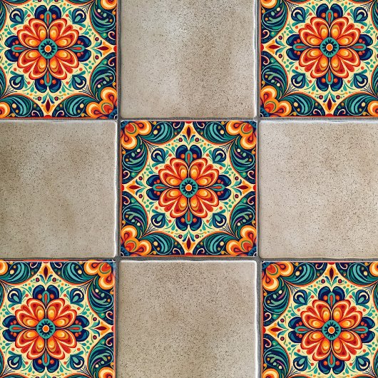 Spanish Mexican Modern Fusion Floral タイル