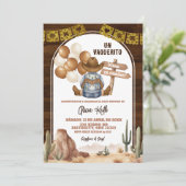 Spanish Mexican Wild West Cowboy Baby Shower 招待状 (スタンド正面)