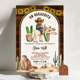 Spanish Mexican Wild West Cowboy Baby Shower 招待状