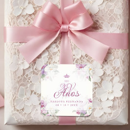 Spanish Mis XV Exquisite Floral Orchids Bouquets スクエアシール