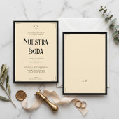 Spanish Nuestra Boda Art Deco Eegant Wedding 招待状