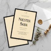 Spanish Nuestra Boda Art Deco Eegant Wedding 招待状