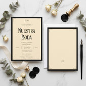 Spanish Nuestra Boda Art Deco Eegant Wedding 招待状