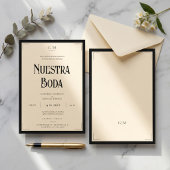 Spanish Nuestra Boda Art Deco Eegant Wedding 招待状