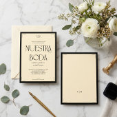 Spanish Nuestra Boda Art Deco Eegant Wedding 招待状